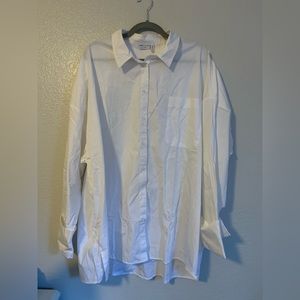 Oversized white button down